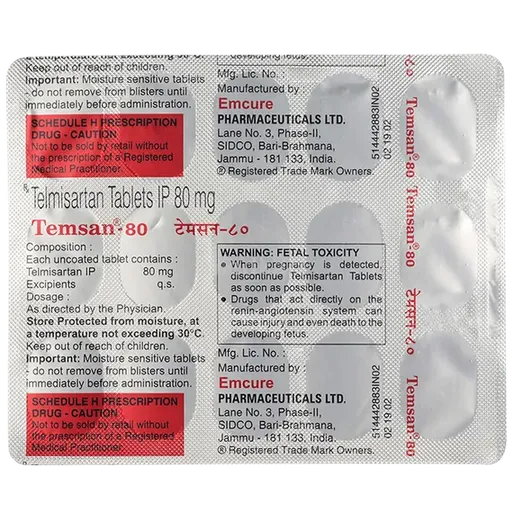temsan 80mg tablet 15's